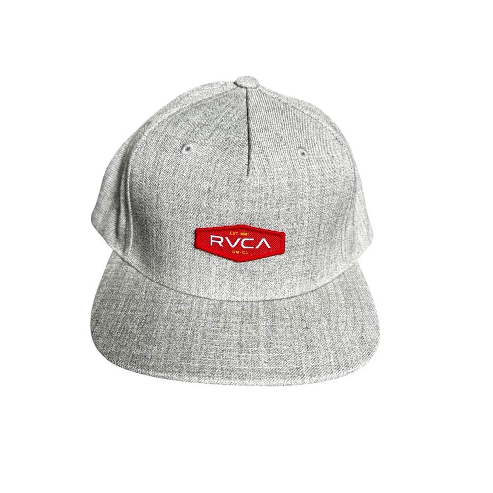 RVCA Heather Gray Hat with Red Emblem